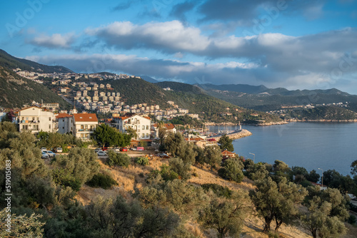 Landscape of the beautiful Mediterranean town Kas in Turkey.