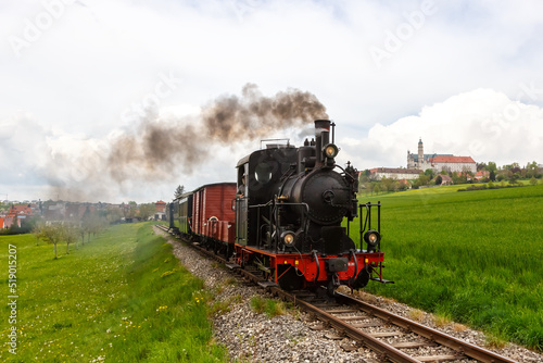 Haertsfeld Schaettere steam train locomotive museum railway in Neresheim Germany