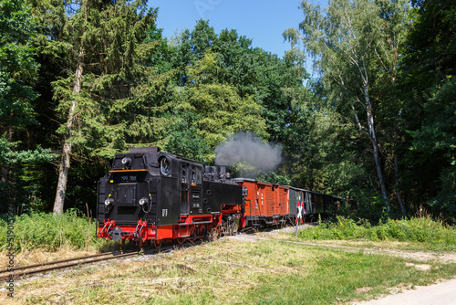 Öchsle steam train locomotive railway near Maselheim in Germany photo