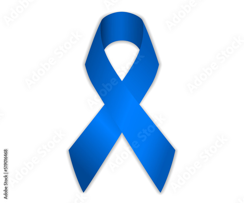 World cancer awareness. Blue Ribbon.