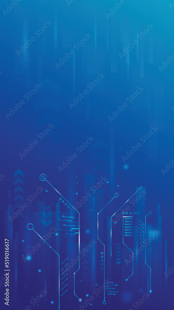 Hi tech architectural digital circuit pattern dark blue futuristic ...