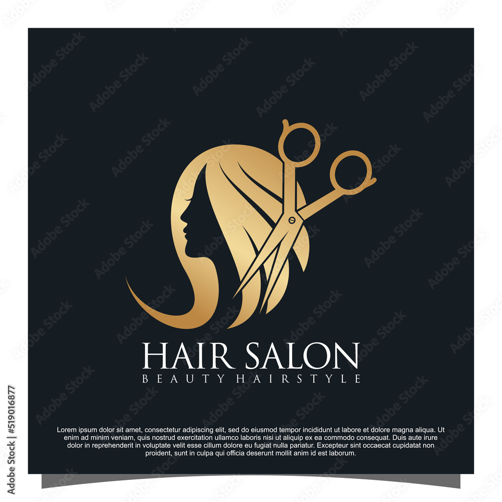 Hair salon logo design Premium Vector Stock Vector | Adobe Stock