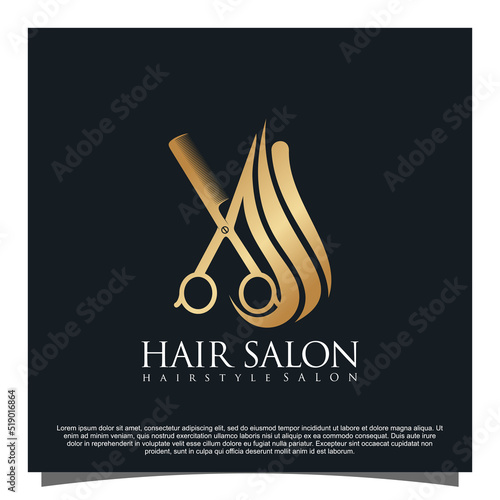Hair salon logo design Premium Vector