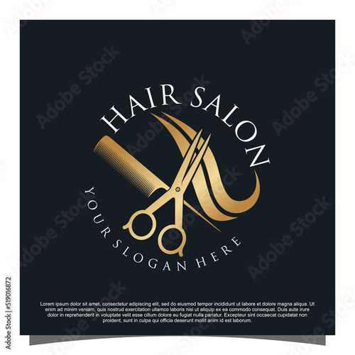 Hair salon logo design Premium Vector