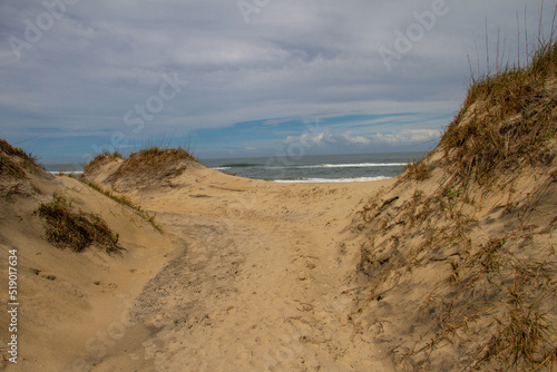 Sand Dune and the Atlantic Ocean in the Outer Banks, North Carolina