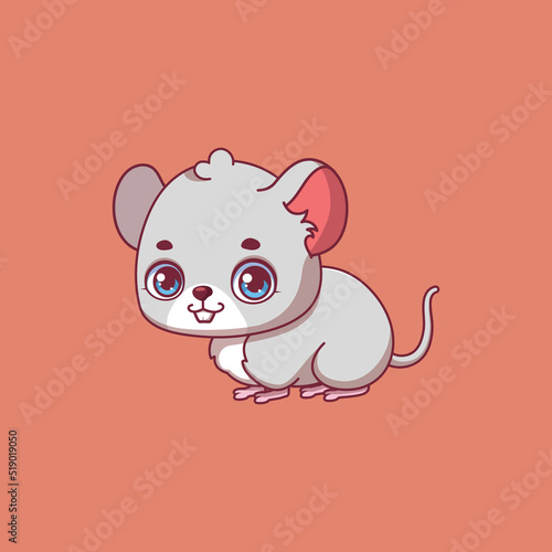 Illustration of a cartoon mouse on colorful background