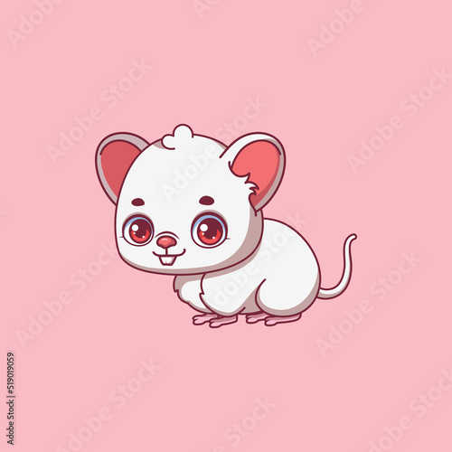 Illustration of a cartoon rat on colorful background