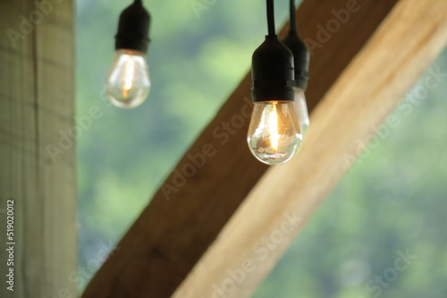 vintage outdoor string lights on patio