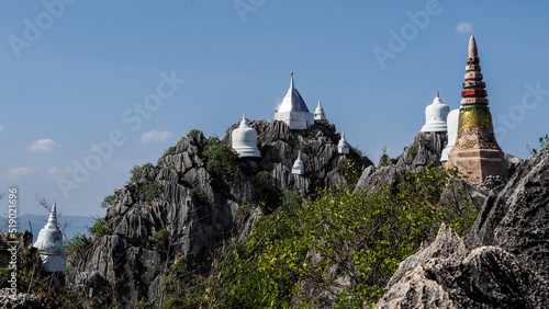 Wat Chalermprakiat - mountaintop pagodas in Lampang Province in Thailand photo