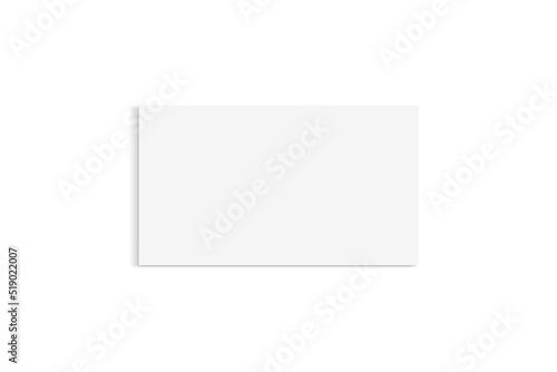 Blank Business Card Mockup on White Background with Clipping Path
