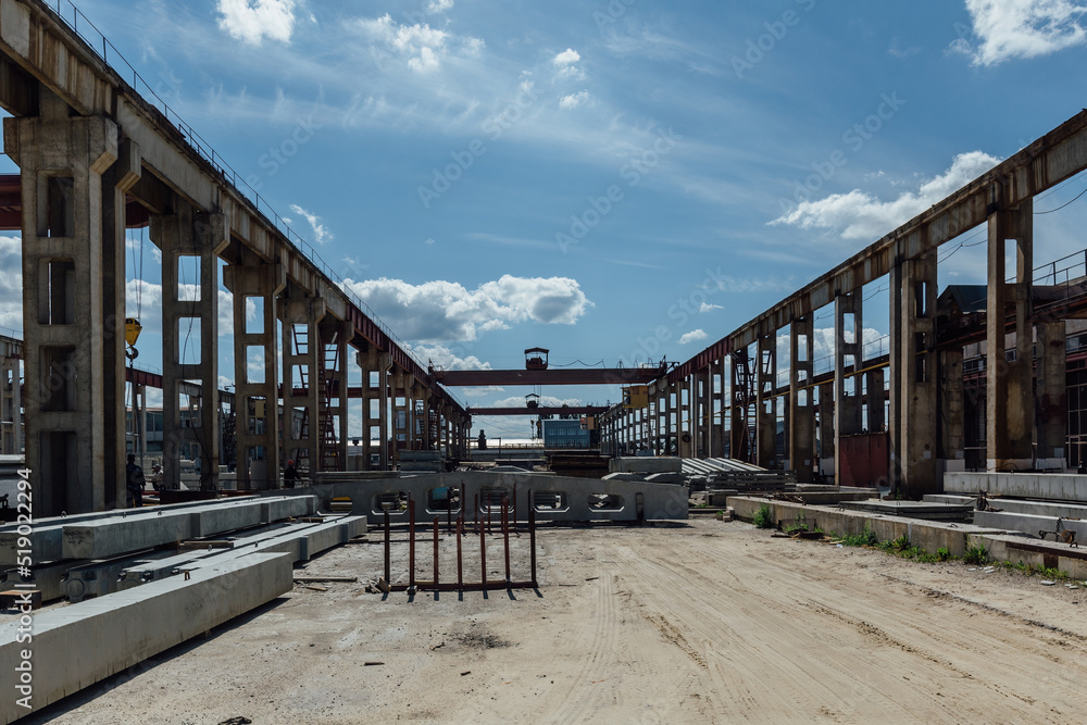 Industrial area of reinforced concrete factory