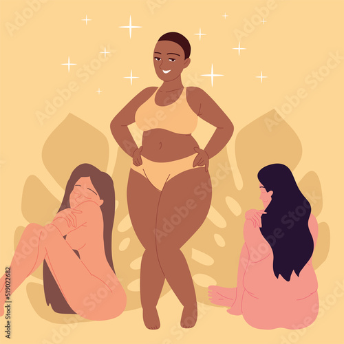 slim and plus size women, body positive
