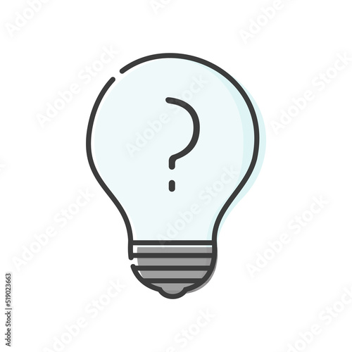 ？の文字が入った電球 - 疑問･電気にまつわる悩みごとのイメージ素材
