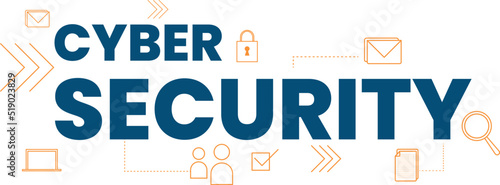 Flat design cyber security banner web icon, application.