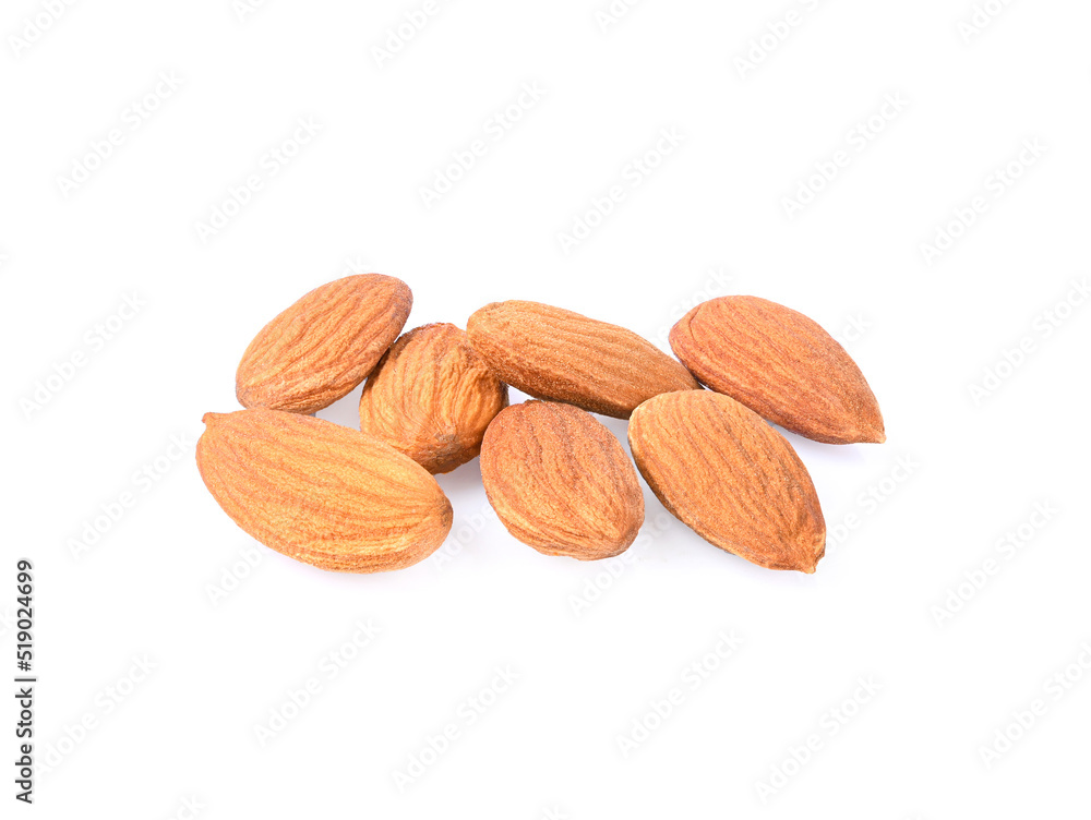 Almond. Nuts isolated on white background Almond. Nuts isolated on white background
