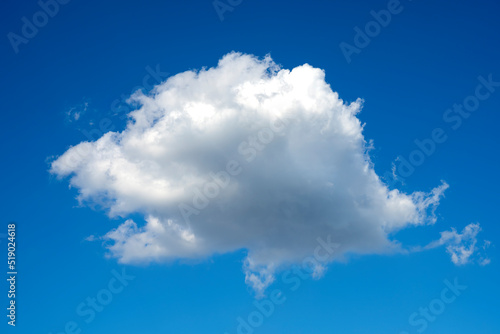 Sunny blue sky with clouds. Clouds move smoothly across the sky