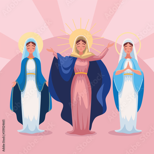 set of virgin mary