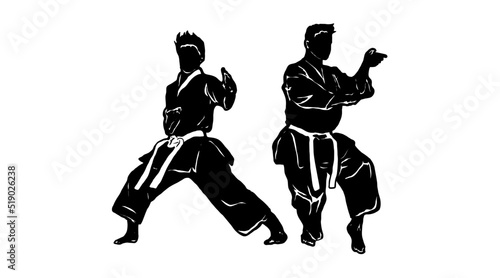 karate silhouette vector