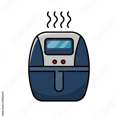 Air fryer vector illustration isolated on white background. Air fryer icon in linear color style