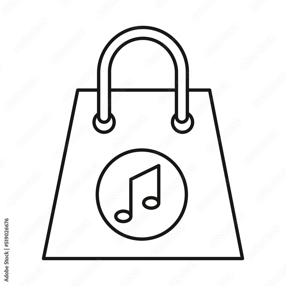 Shoppıng bag concept line icon. Simple element illustration. Shoppıng bag concept outline symbol design from music set. Can be used for web and mobile on white background Shoppıng bag concept line icon. Simple element illustration. Shoppıng bag concept outline symbol design from music set. Can be used for web and mobile on white background