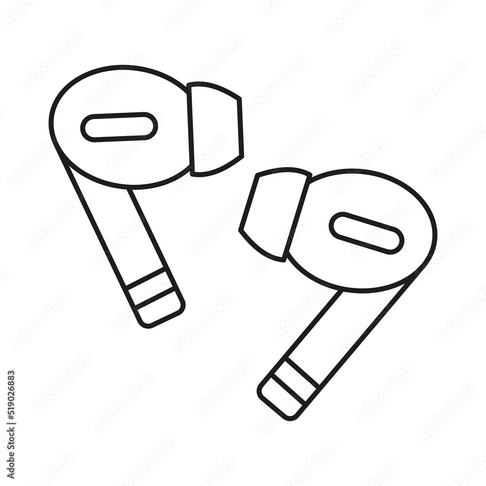 Headphones concept line icon. Simple element illustration. Headphones concept outline symbol design from music set. Can be used for web and mobile on white background Headphones concept line icon. Simple element illustration. Headphones concept outline symbol design from music set. Can be used for web and mobile on white background