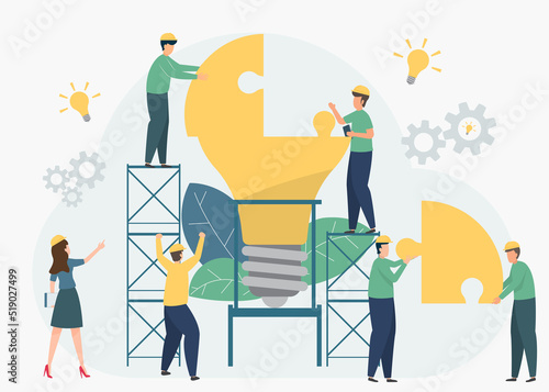 Business light bulb (idea) shape template design. brainstorming, business concept for teamwork. building to energy concept. Finding new solutions, generating and generating ideas. Vector illustration.