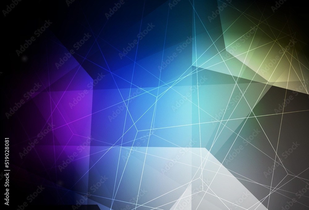 Dark Multicolor vector background with triangles.