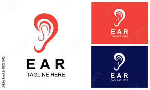 Ear Logo Design Template. Ear Hearing Logo,