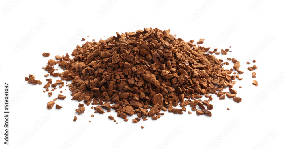 Heap of aromatic instant coffee isolated on white Heap of aromatic instant coffee isolated on white