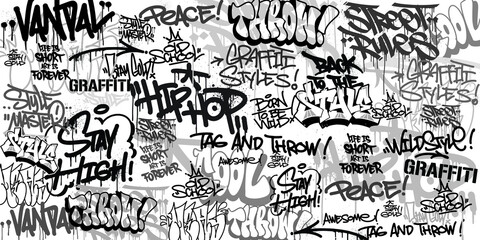 Papier peint photo Graffiti Graffiti throw-up tags style urbain  © Themeaseven