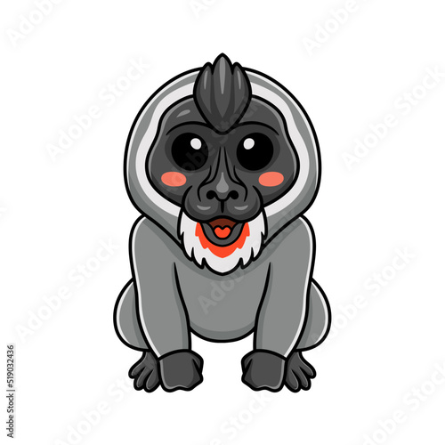 Cute little driil monkey cartoon sitting