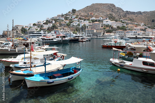 Fototapeta Naklejka Na Ścianę i Meble -  Beautiful view of coastal city with different boats on sunny day