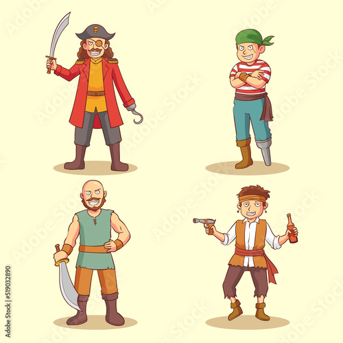 pirate crew vector illustration 1