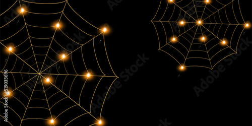 ハロウィン　蜘蛛の巣　秋　背景