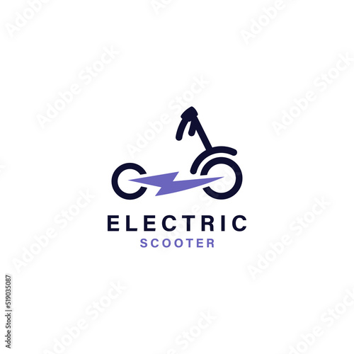 electric scooter vector icon logo design