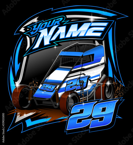 Dirt car, Sprint Car vector