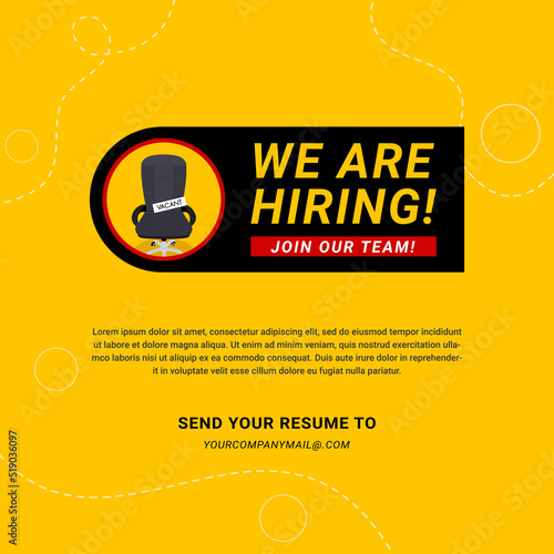 Poster for we are hiring. employees needed. Social media template job vacancy recruitment