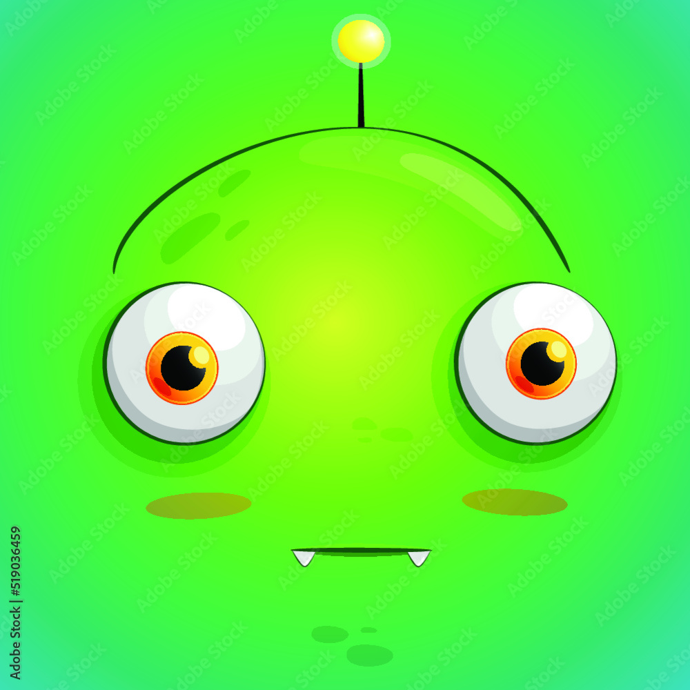 Emoticons cartoon on the faces of a monster.vector icon cute square. Emoticons cartoon on the faces of a monster.vector icon cute square.