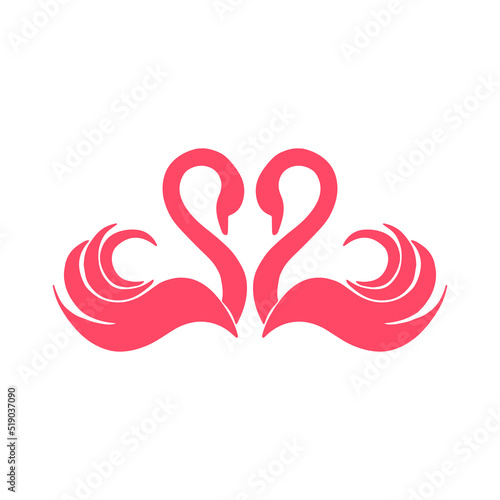 vector illustration of swan silhouette concept
