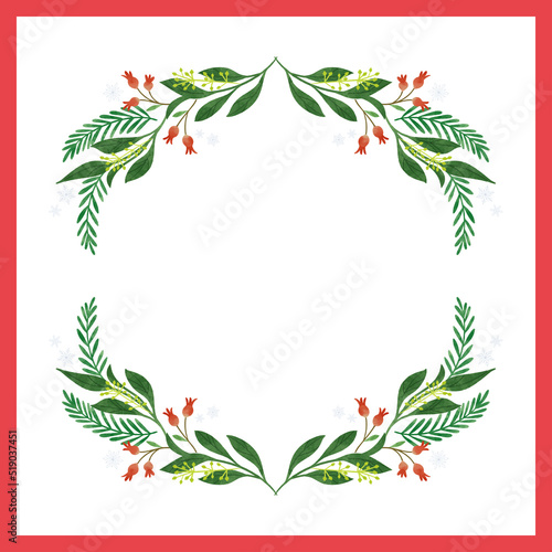 クリスマスのイメージイラスト（飾り罫）
