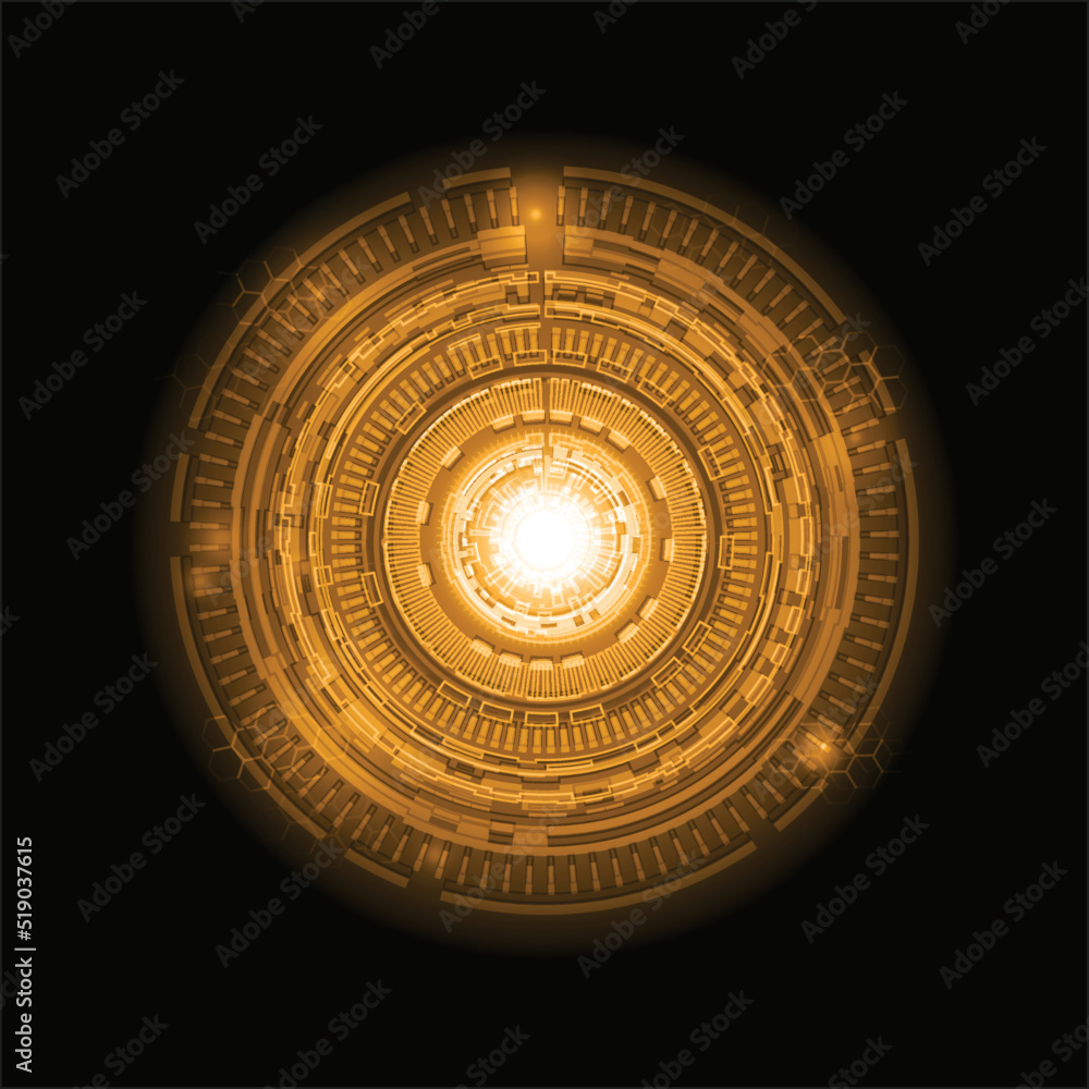 hi-tech abstract  background vector illustration and digital technological circle. 