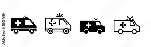Ambulance icon vector. ambulance truck sign and symbol. ambulance car © avaicon