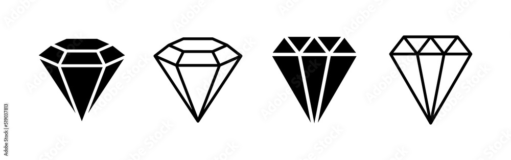 Diamond icon vector. diamond gems sign and symbol Diamond icon vector. diamond gems sign and symbol