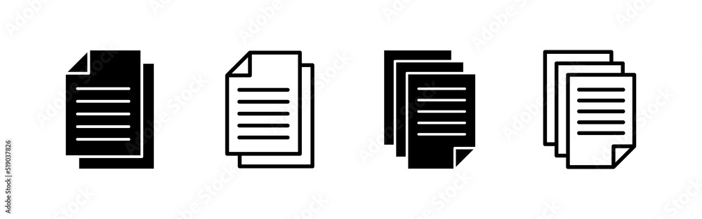 Document icon vector. Paper sign and symbol. File Icon Document icon vector. Paper sign and symbol. File Icon
