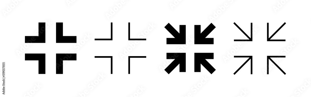 Fototapeta premium Fullscreen Icon vector. Expand to full screen sign and symbol. Arrows symbol