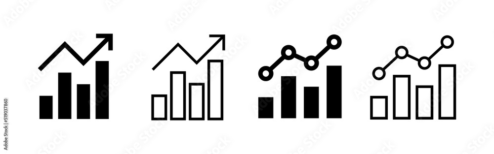 Growing graph icon vector. Chart sign and symbol. diagram icon Growing graph icon vector. Chart sign and symbol. diagram icon