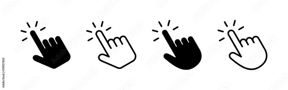 Obraz premium Hand click icon vector. pointer sign and symbol. hand cursor icon