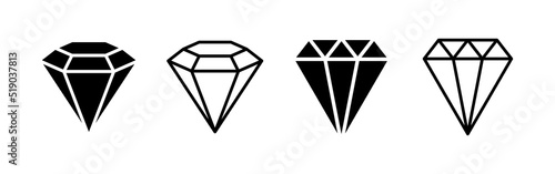 Diamond icon vector. diamond gems sign and symbol