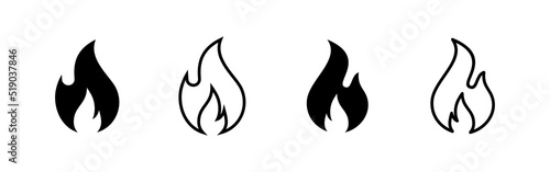Fire icon vector. fire sign and symbol