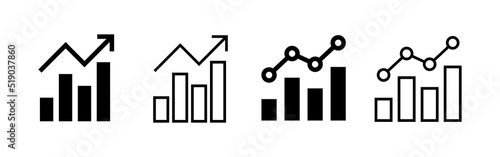 Growing graph icon vector. Chart sign and symbol. diagram icon